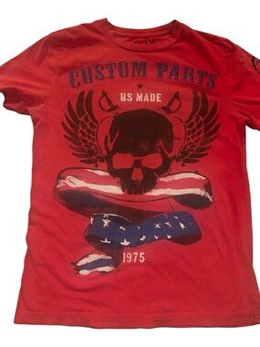 Helix Red Graphic Skull Tee